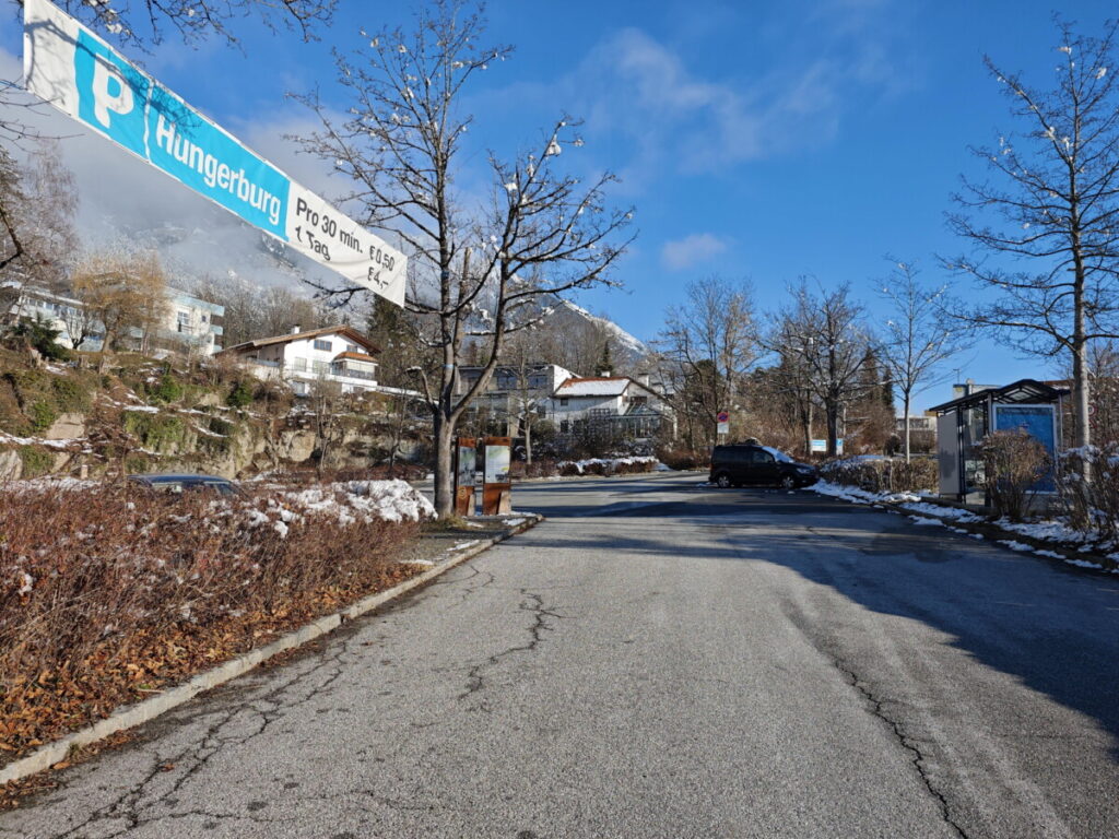 Das ist der große Hungerburg Parkplatz